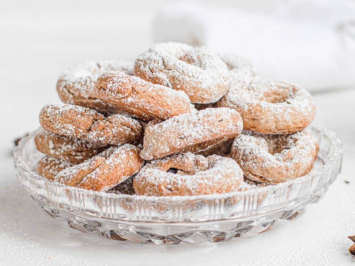 wine cookies on a plate