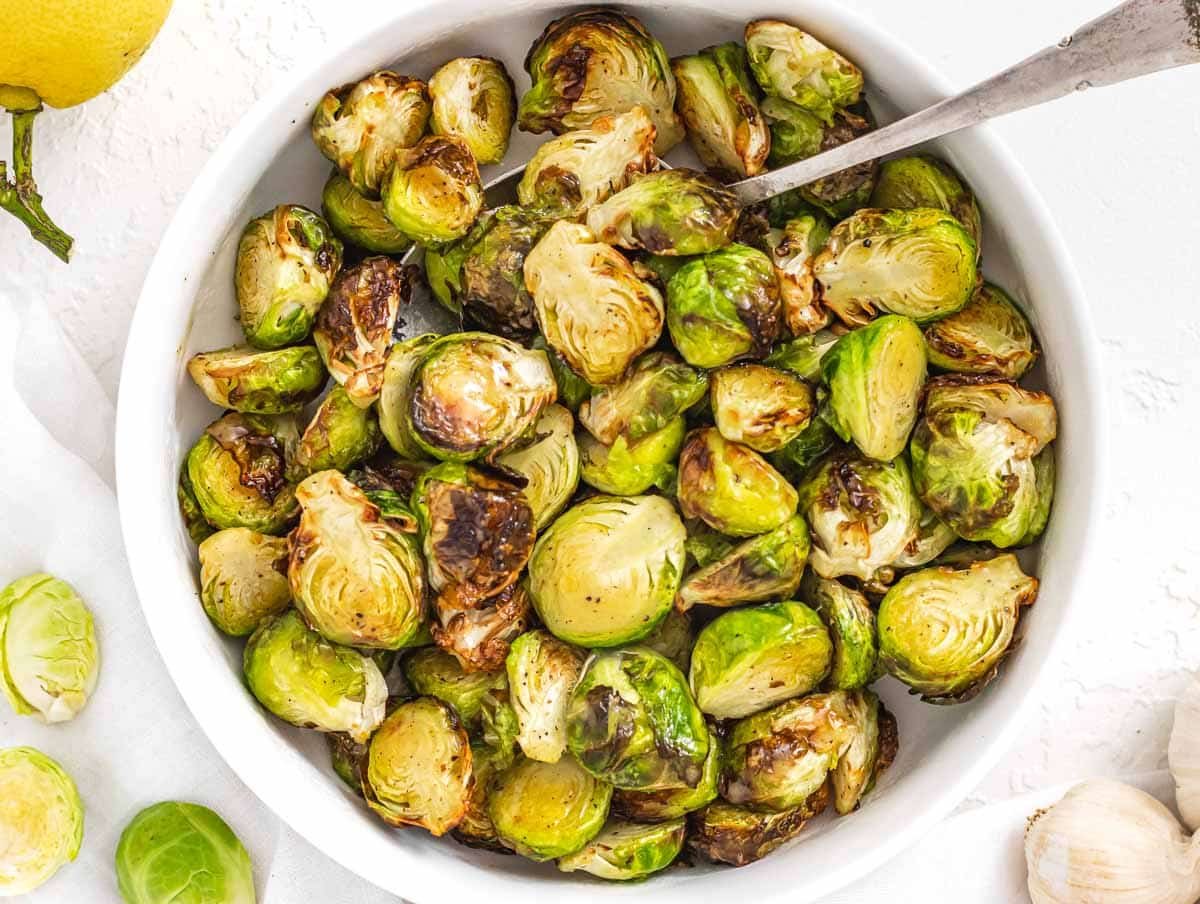 brussels sprouts in air fryer with honey mustard dressing
