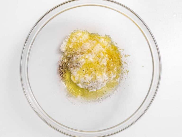 lemon zest and ricotta in a glass bowl