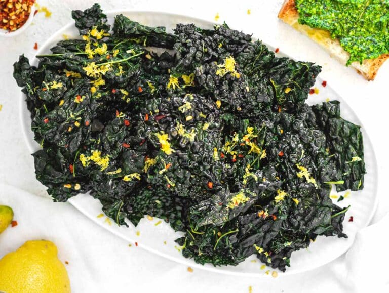 Kale chips with grated lemon