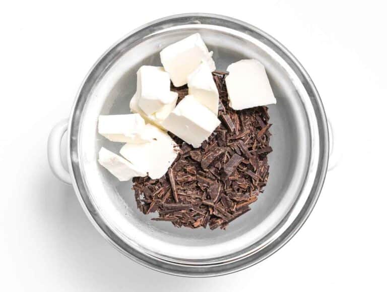 butter and chopped chocolate in a bowl