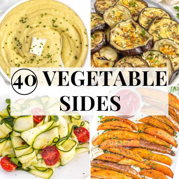 Vegetable sides with salad and mashed veggies