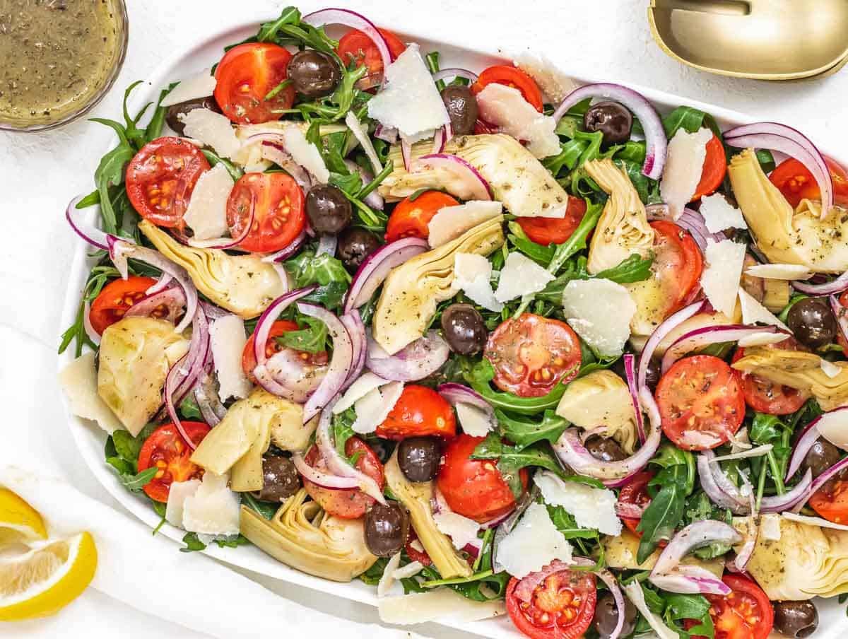 Artichoke Salad with dressing
