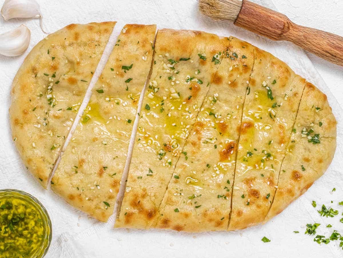 naan bread with oil and garlic
