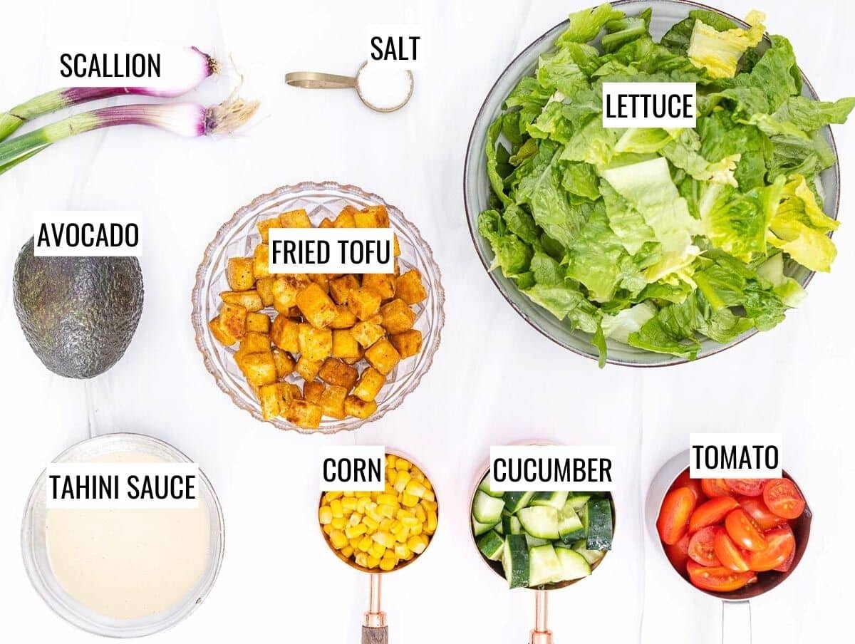Tofu salad ingredients