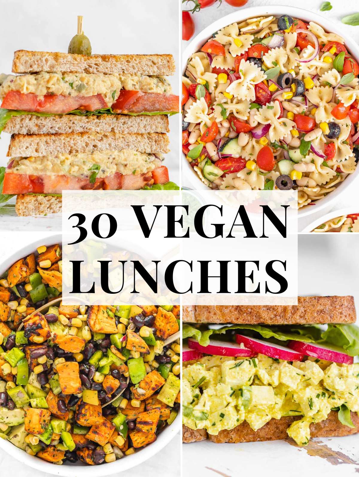 Vegan lunch ideas with sandwich and salad
