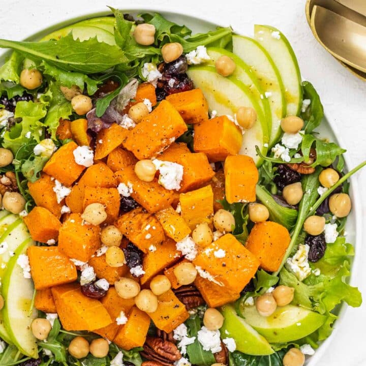 Butternut squash salad with chickpeas and feta