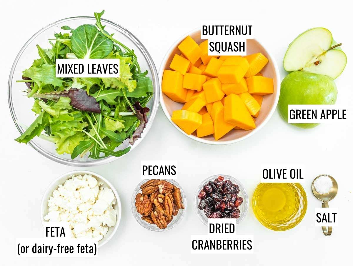 Butternut squash salad ingredients