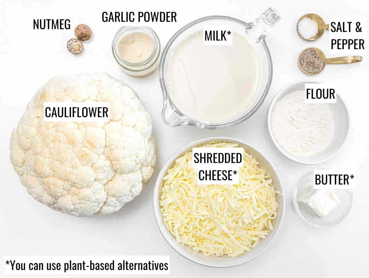 ingredients for cauliflower mac and cheese