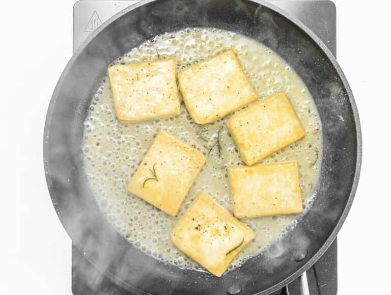 pan fried tofu with lemon sauce