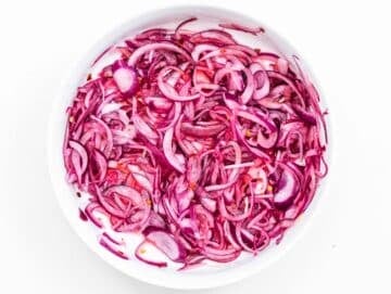 Red onion after marinating
