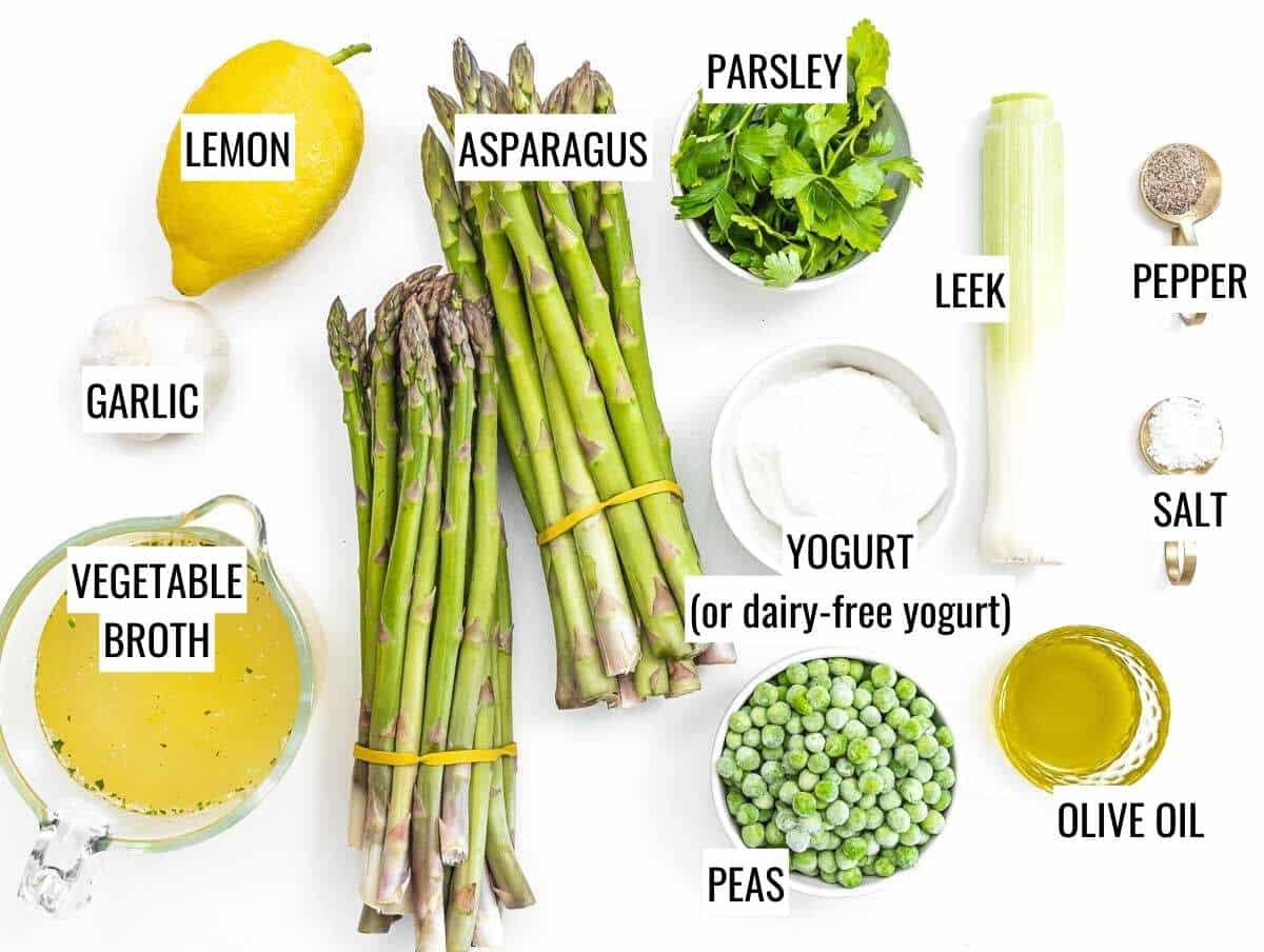 Asparagus soup ingredients