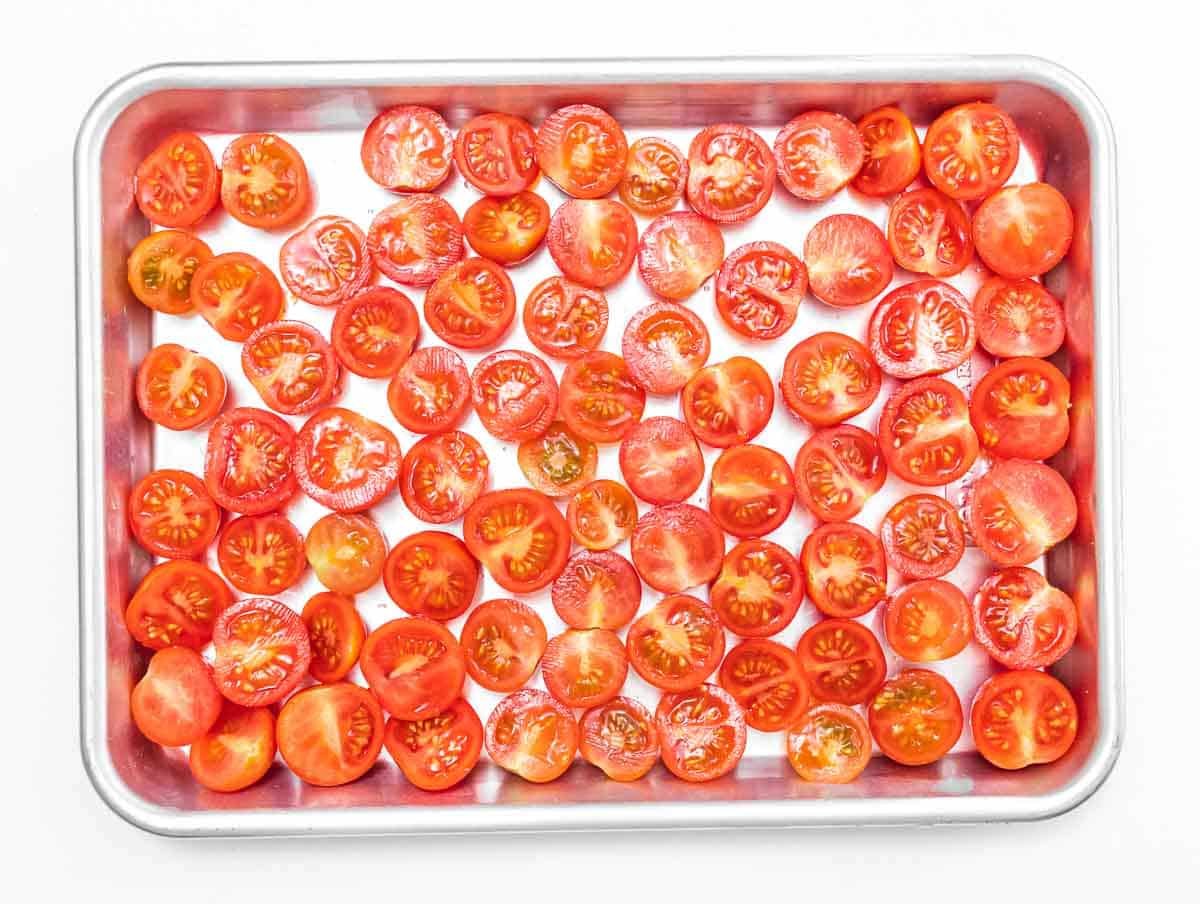 cherry tomatoes in a tray