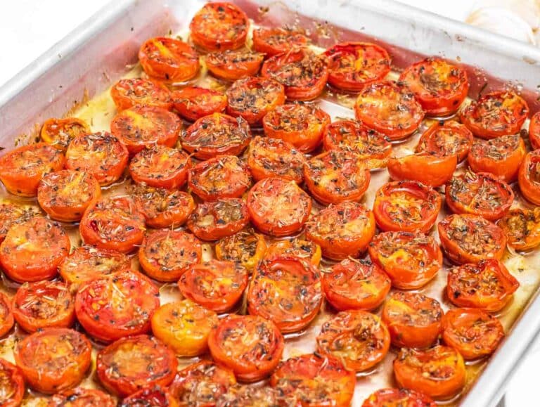 Confit tomatoes in a tray