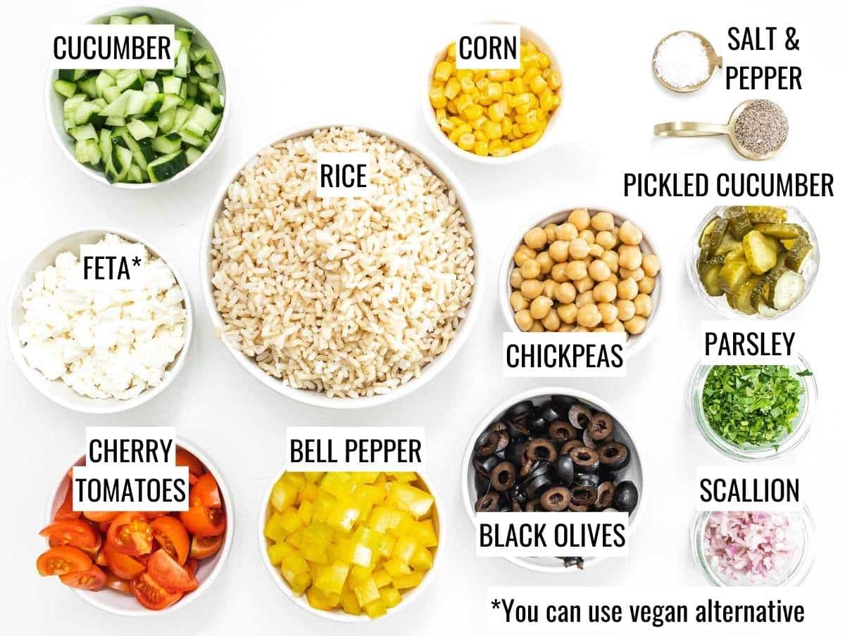 Rice salad ingredients