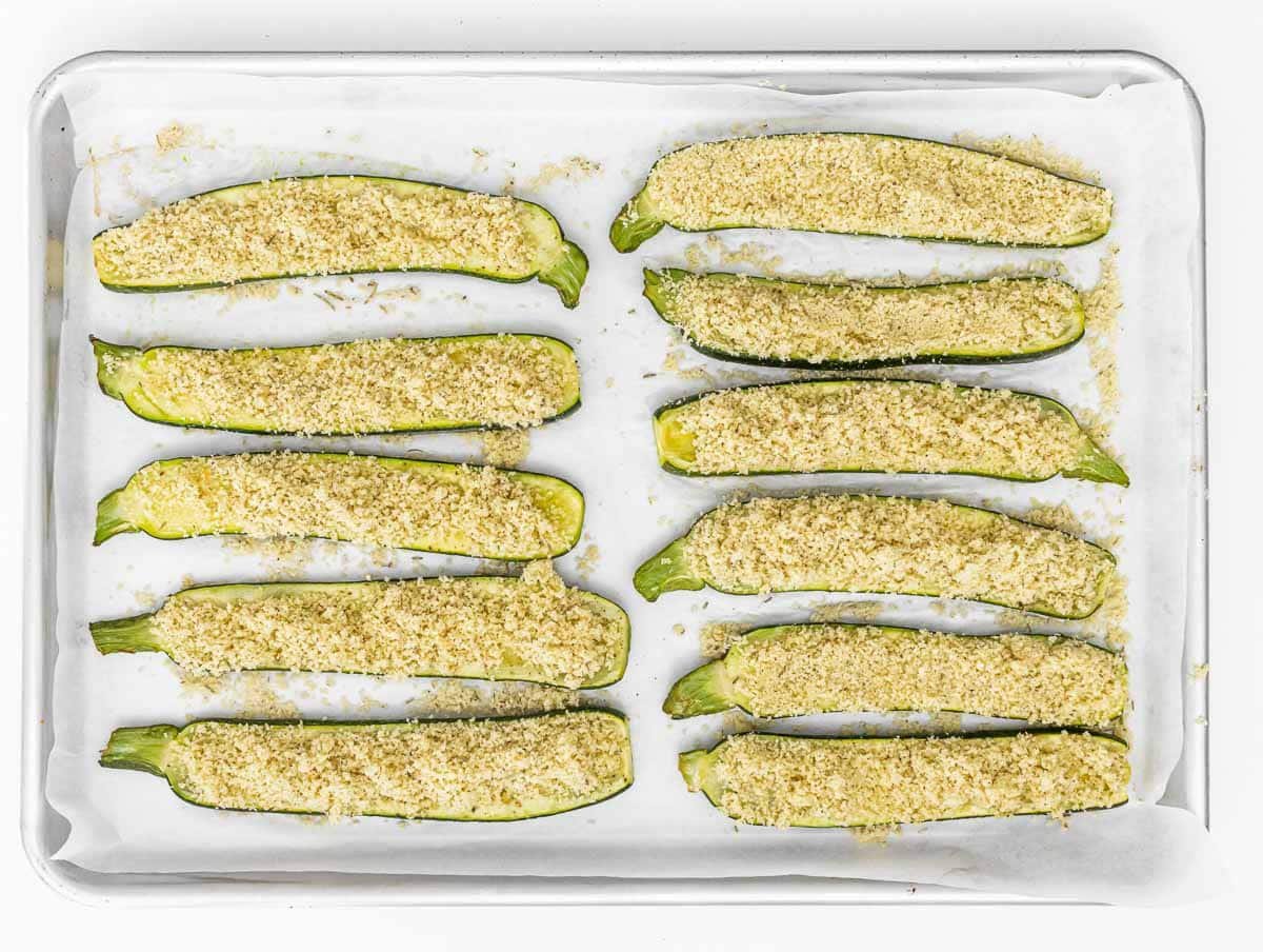 breadcrumbs topping on zucchini