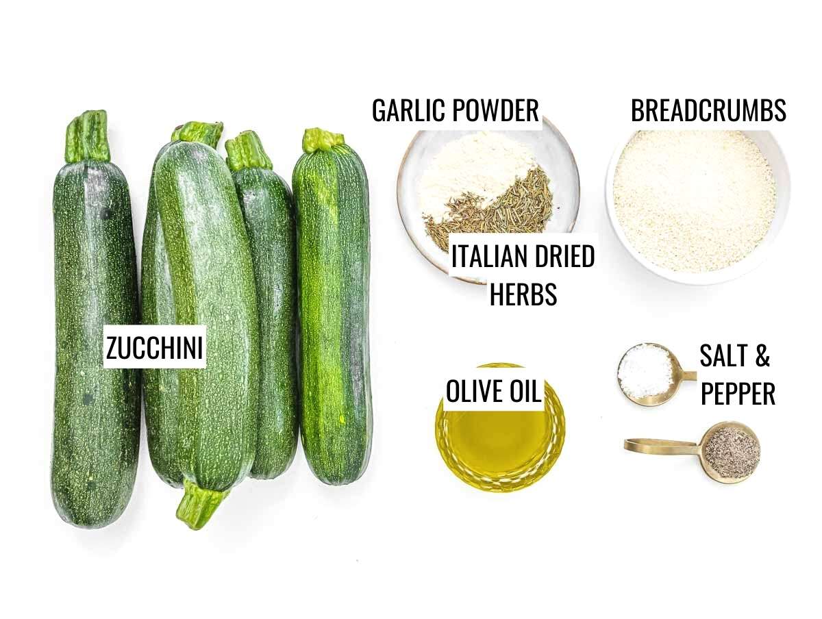 Roasted zucchini ingredients