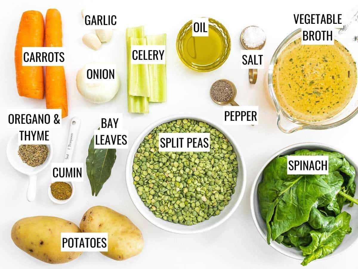 Split pea soup ingredients