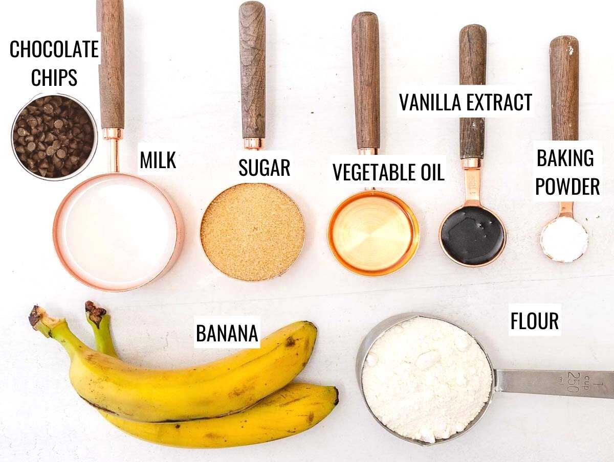 ingredients for vegan banana muffins