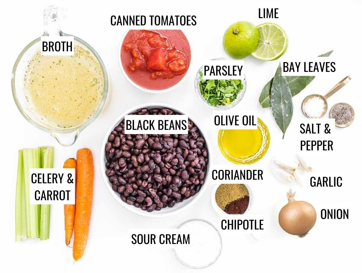 Black bean soup ingredients