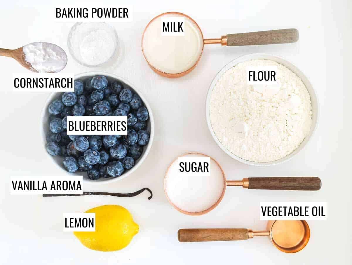 Blueberry muffins ingredients