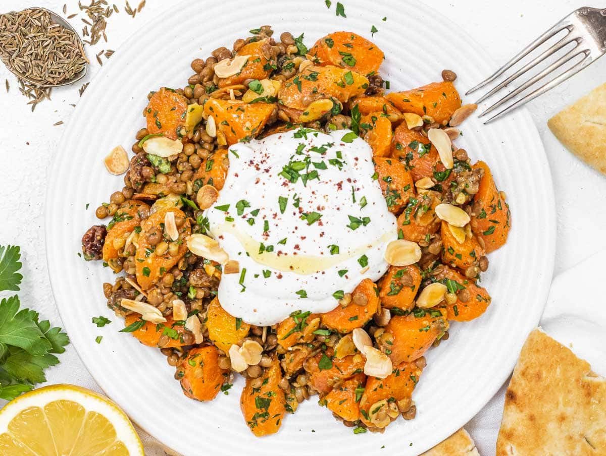 Lentil carrot salad variation