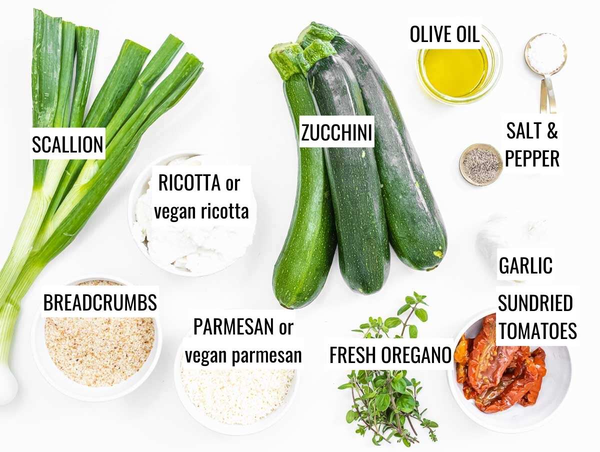 Stuffed zucchini ingredients