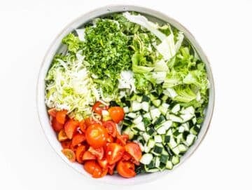fresh chopped vegetables in a bowl