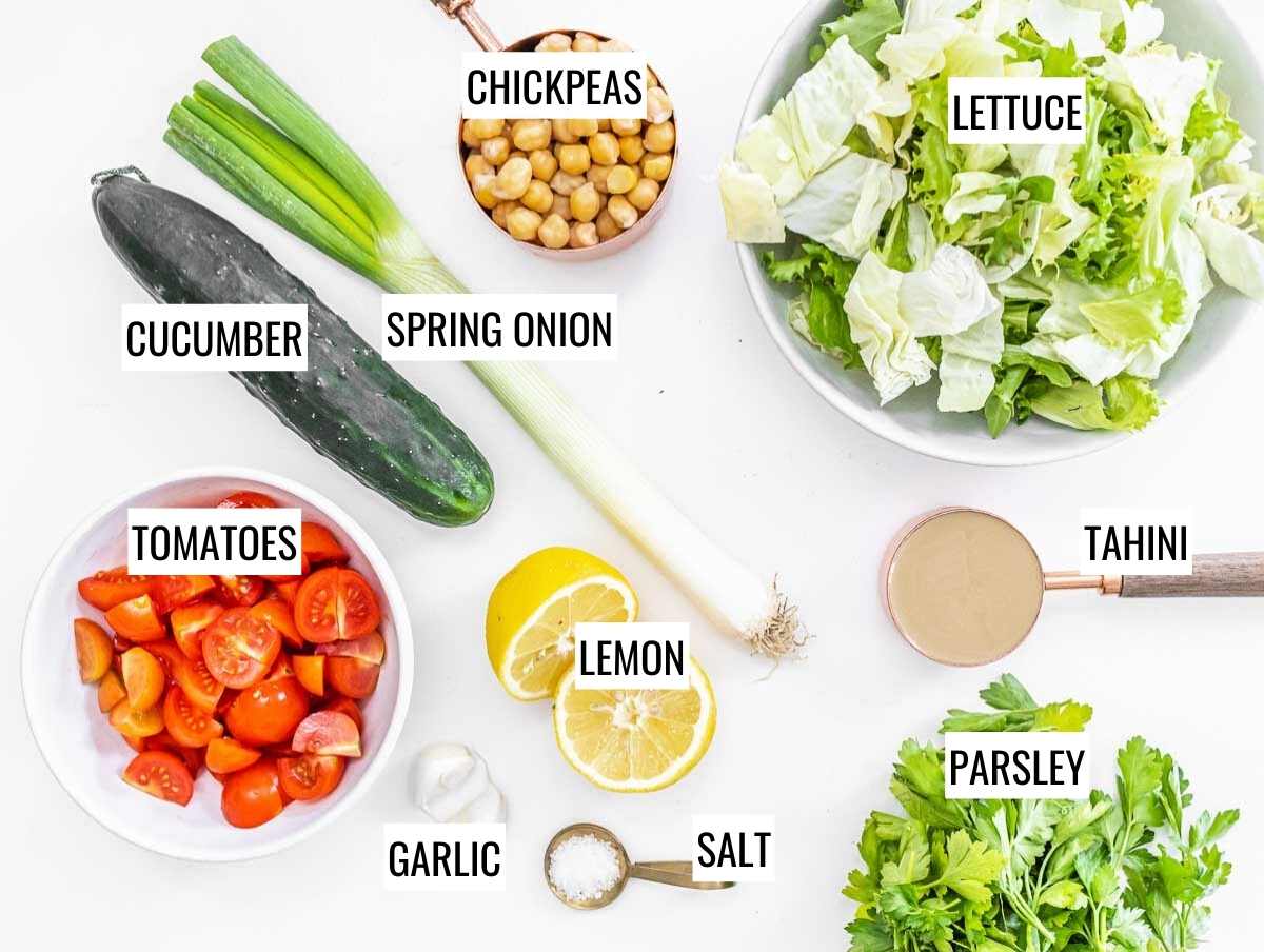 Tahini salad ingredients