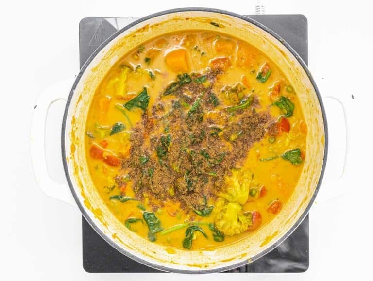 garam masala on vegetable curry