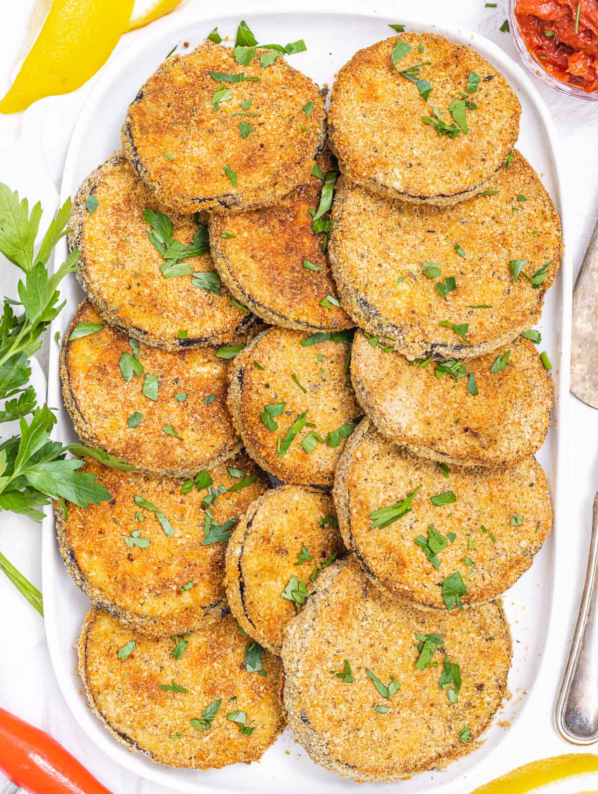 Breaded eggplant with parsley