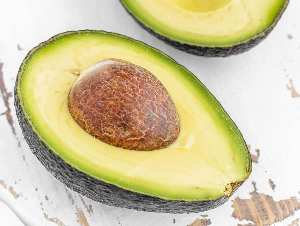 Ripe avocado with stone
