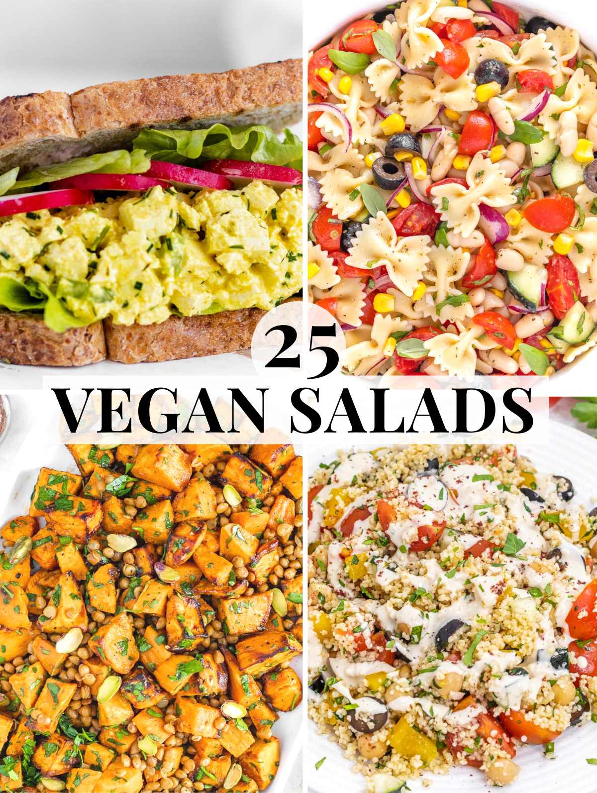 Vegan salads, recipes and ideas for salad as a meal