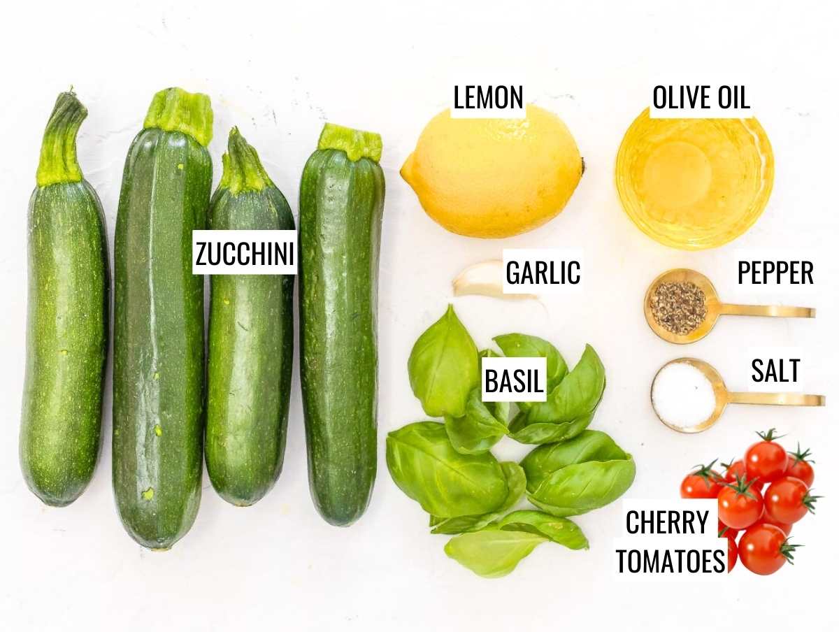 Zucchini salad ingredients