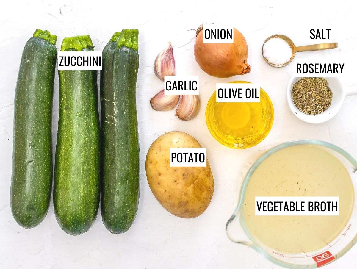 Zucchini soup ingredients