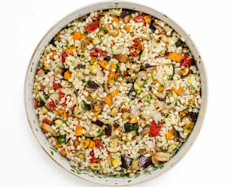 Barley with roasted vegetables
