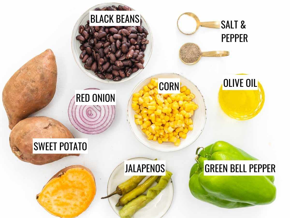 Black bean salad ingredients
