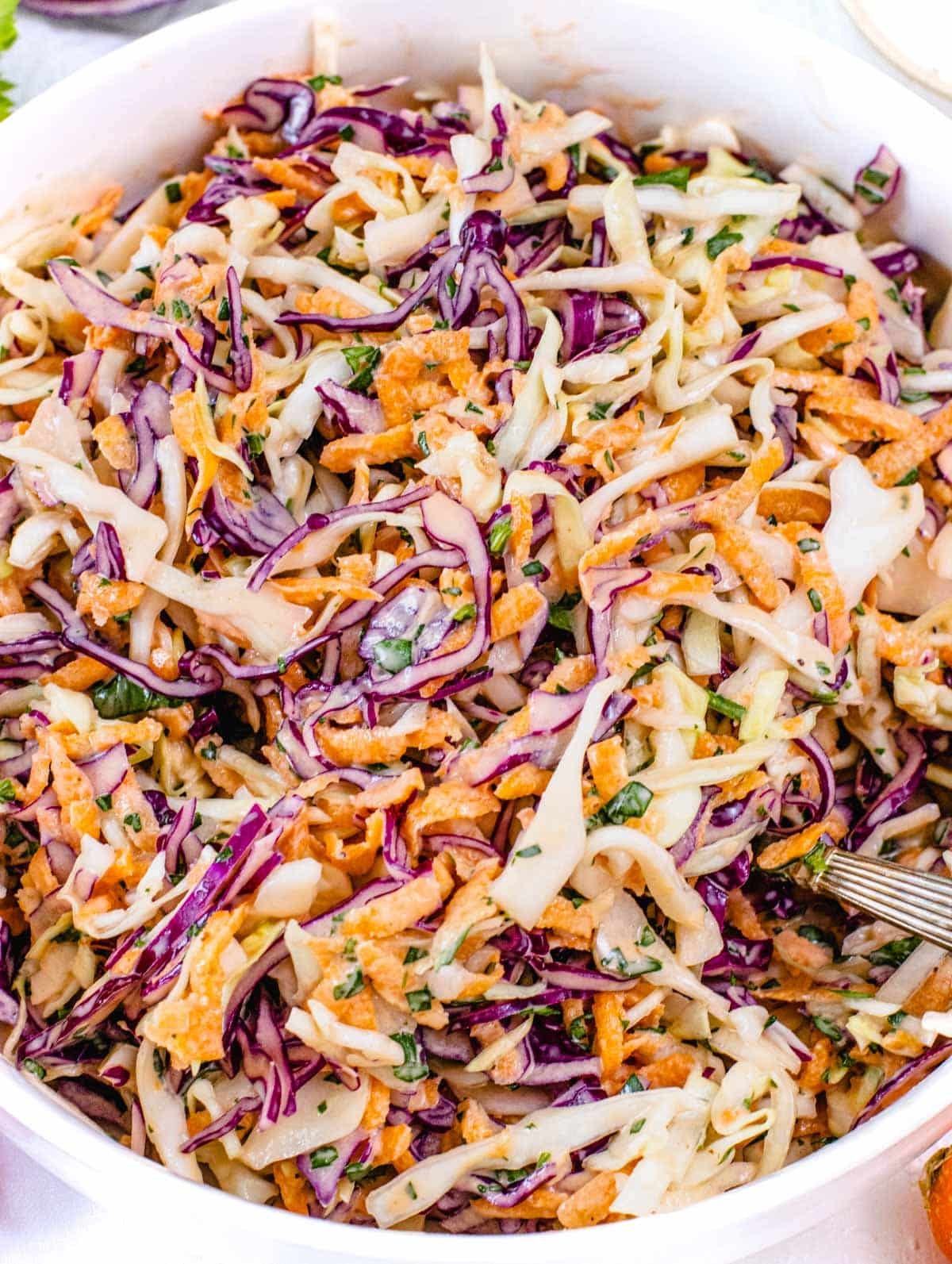Coleslaw with carrot and red cabbage