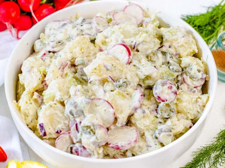 Dill Potato Salad with radishes