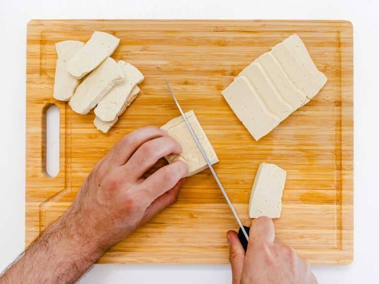 hands and tofu block
