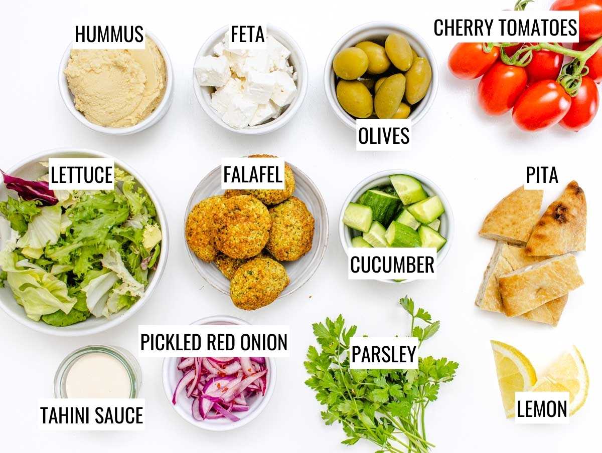 Mediterranean bowl ingredients