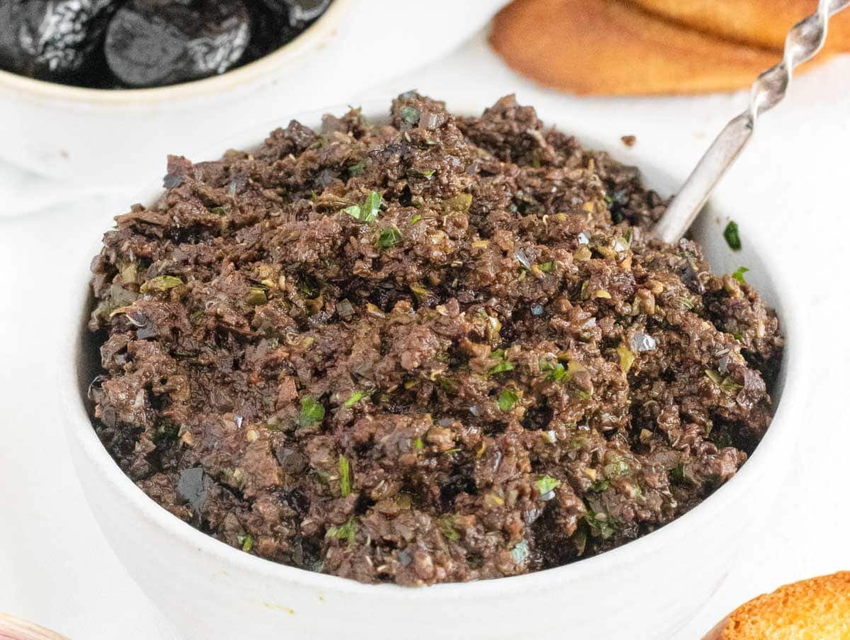 olive tapenade in a bowl