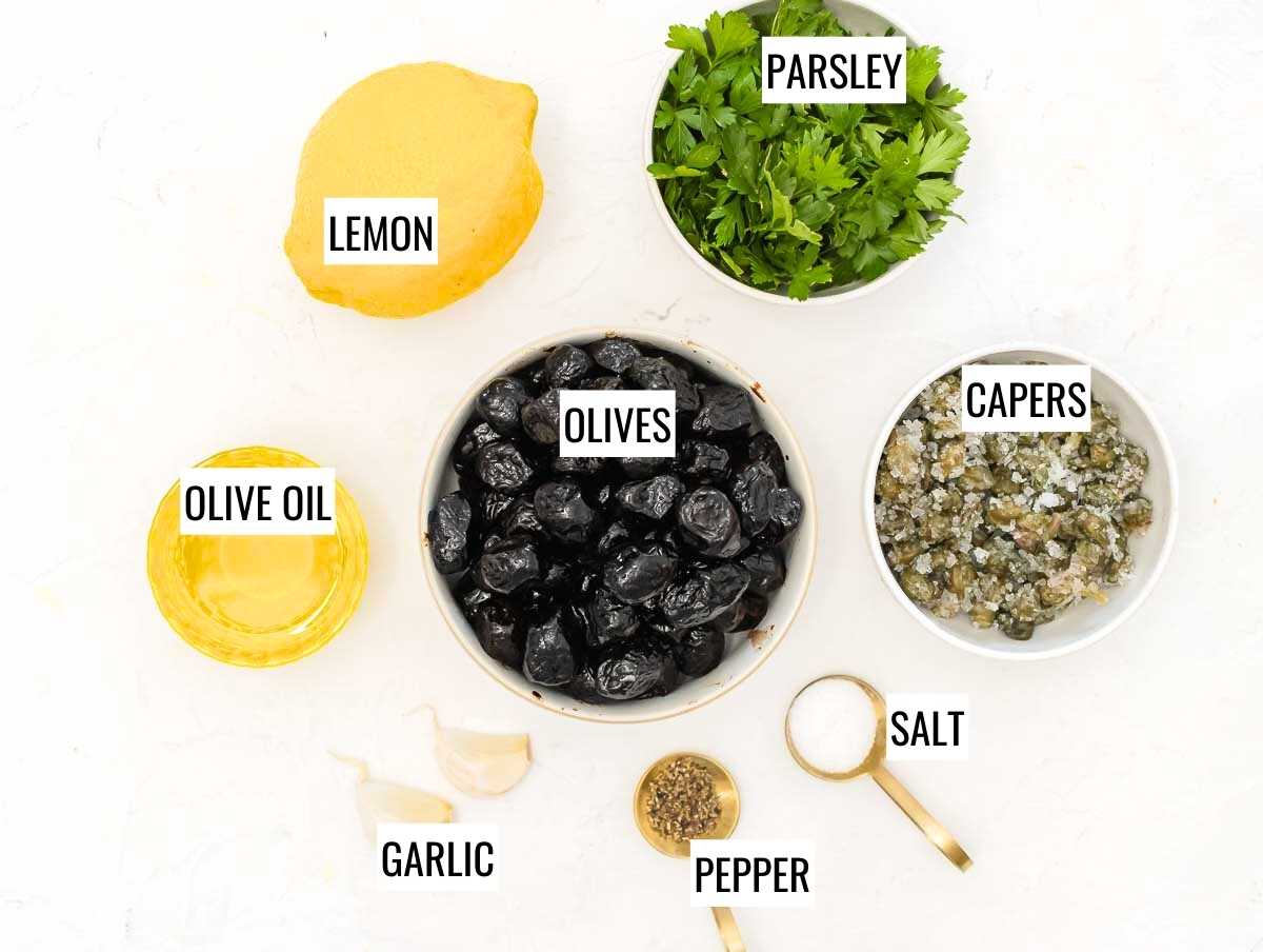 Olive tapenade ingredients