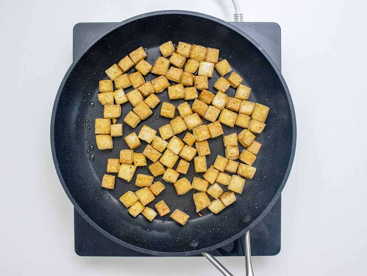 pan fried tofu with olive oil