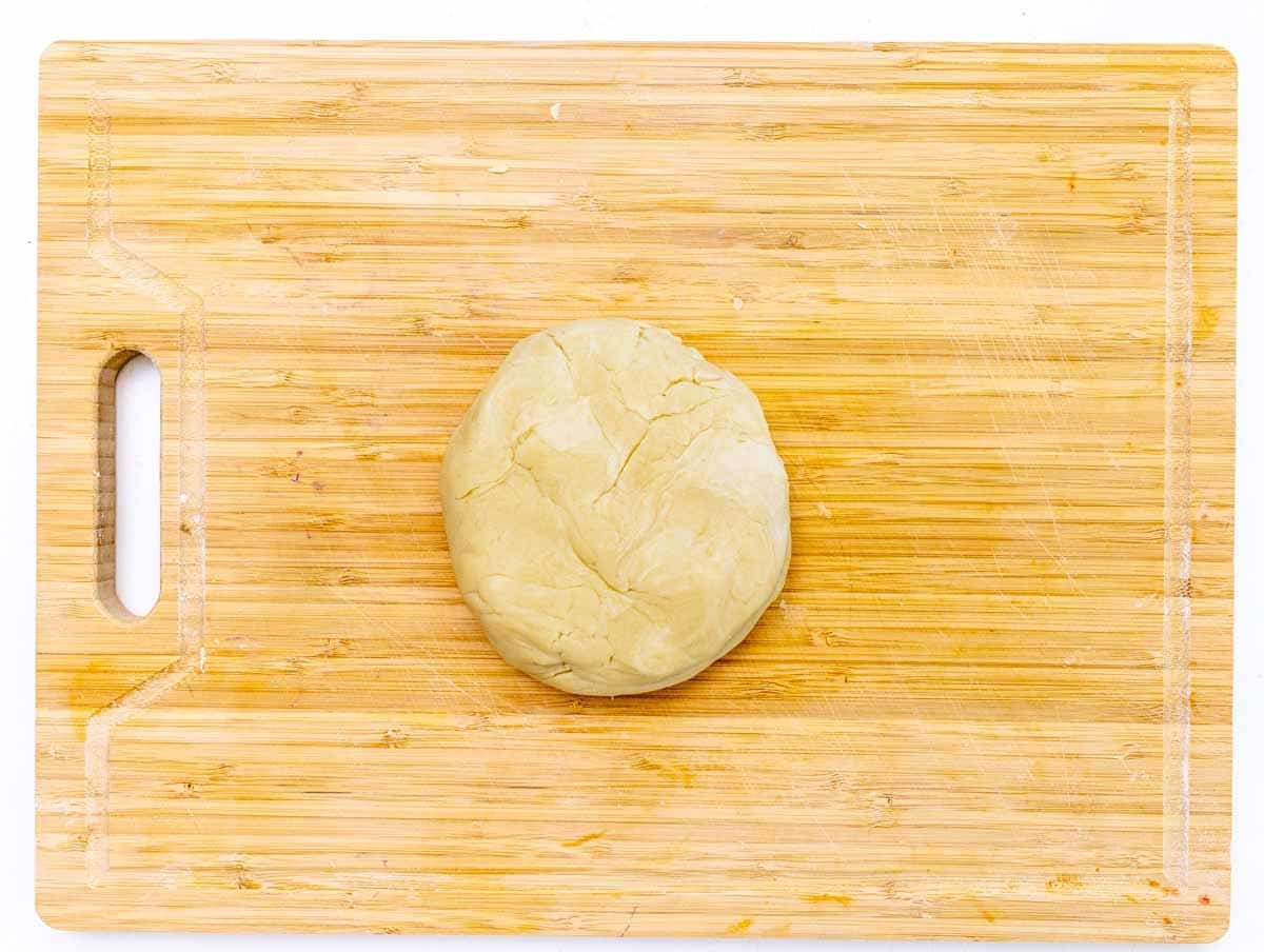 pie crust ball on a cutting board
