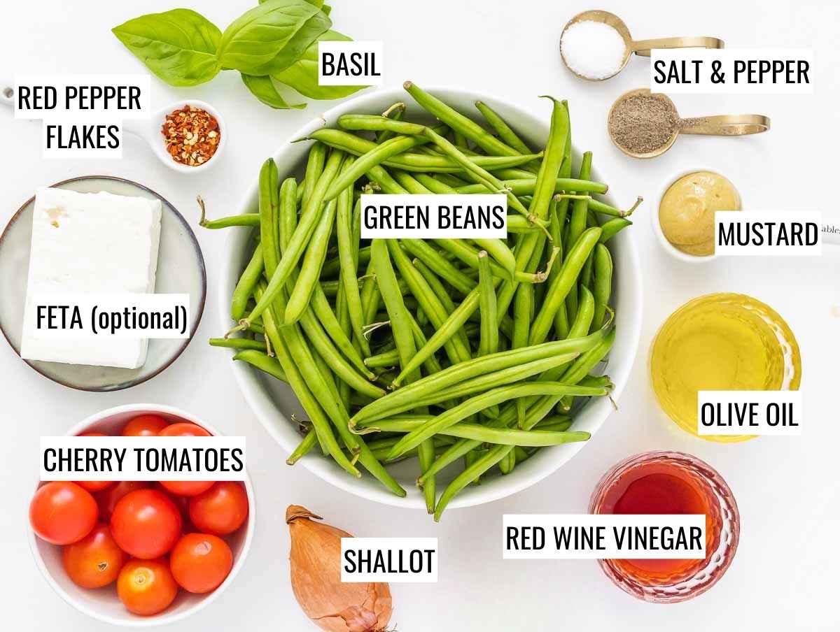 ingredients for green bean salad