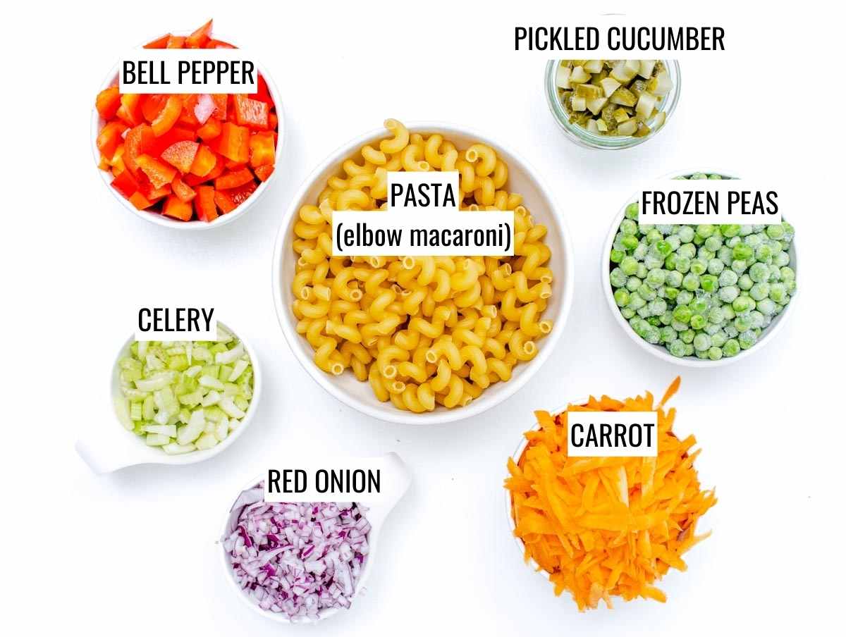 ingredients for macaroni salad