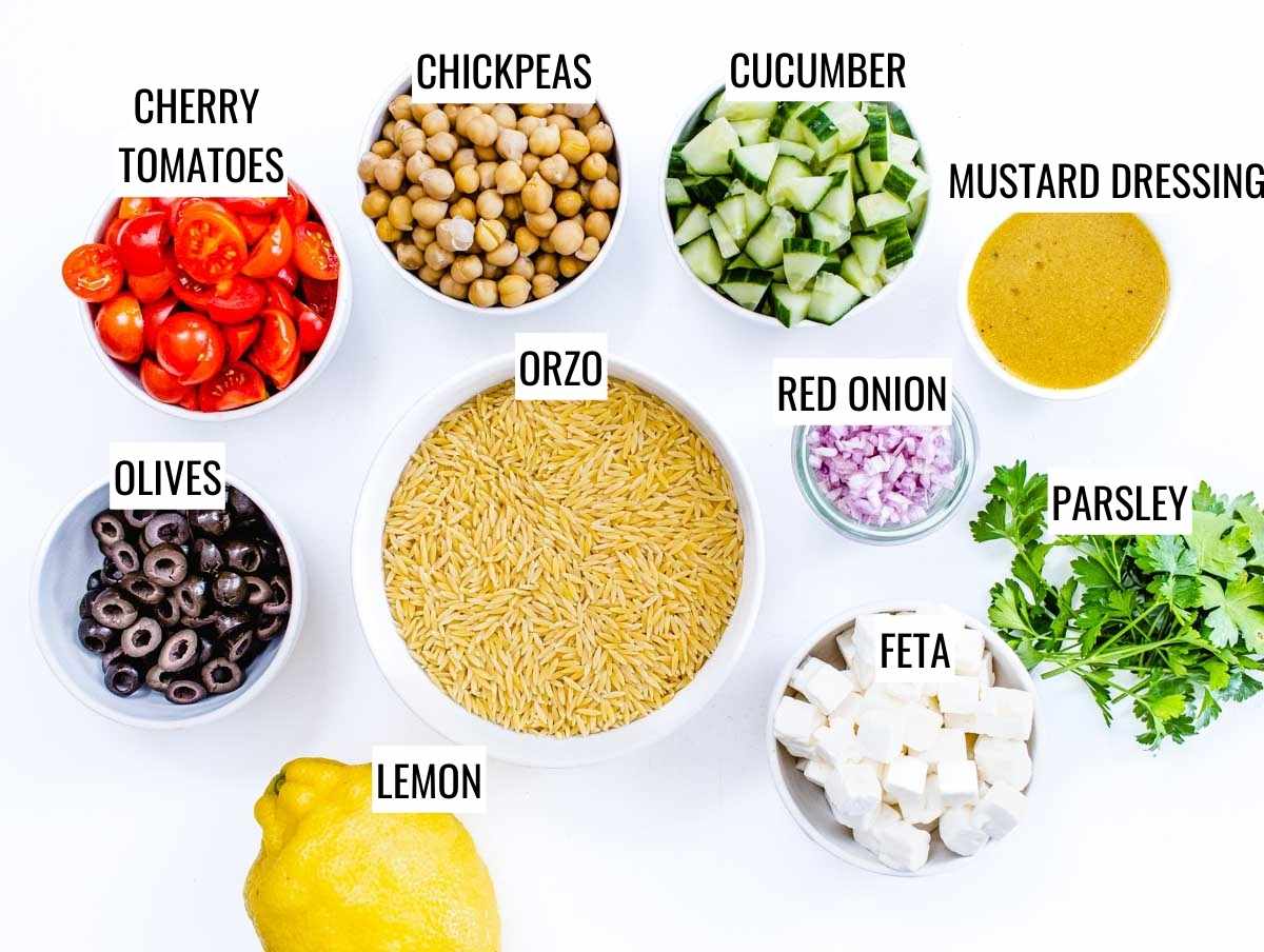 Orzo salad ingredients