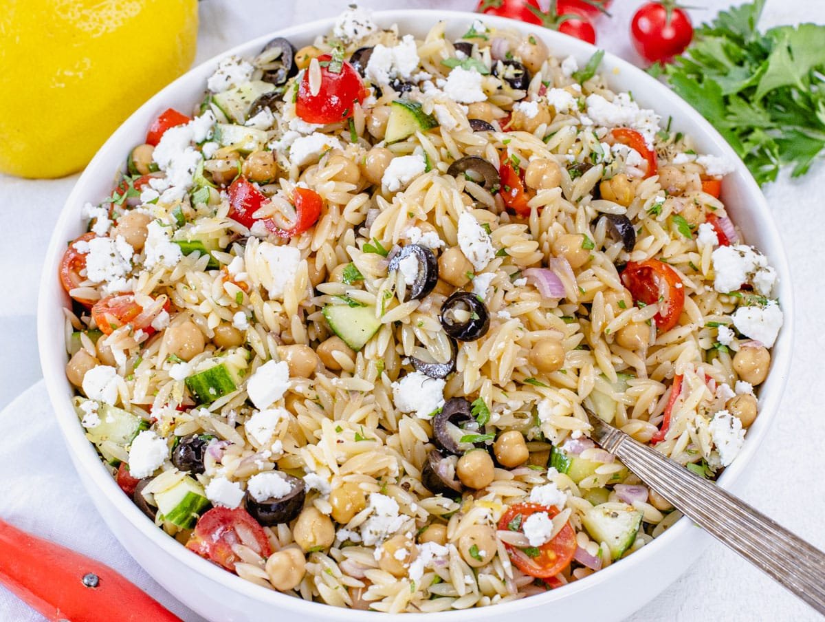 Greek orzo pasta salad