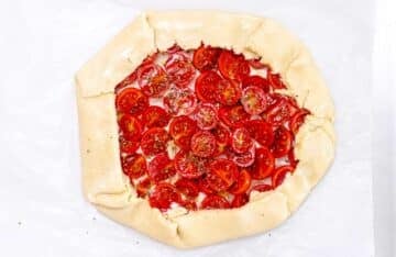 Tomato galette before baking